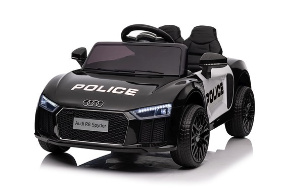 Audi R8 Policja na akumulator dla dzieci + Pilot + EVA + Wolny Start + MP3 LED