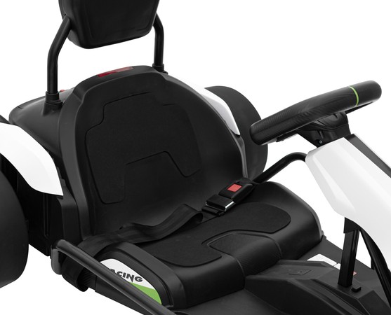 Gokart Fast 3 Drift na akumulator dla dzieci Biały + Funkcja driftu + Silniki 2x150W + Radio LED + Pasy