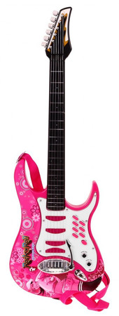 Gitara z akcesoriami dla dzieci 6+ Różowy zestaw muzyczny Wzmacniacz  + Mikrofon