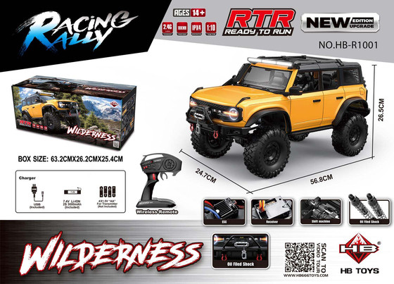 Auto R/C WILDERNESS 1:10 Żółty