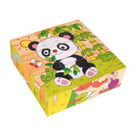 Klocki Drewniane Dla Najmłodszych Edycja Egzotyczne Zwierzątka