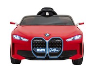 Autko BMW i4 na akumulator dla dzieci Czerwony + Wolny Start + EVA + Ekoskóra + Audio LED + Pilot