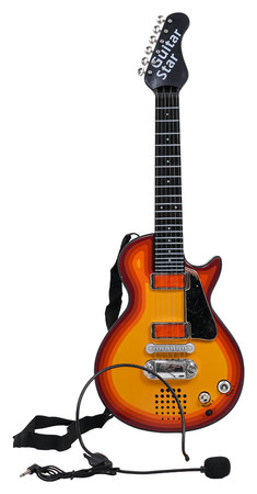 Elektryczna Gitara dla dzieci 3+ czerwony + Słuchawki z mikrofonem + Dźwięki Światła