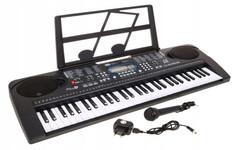 Keyboard dla dzieci 5+ Mikrofon Stojak na nuty USB MP3 Taktomierz - model nr 6159