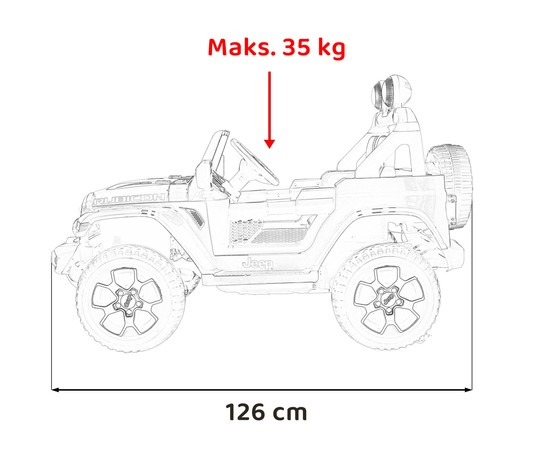 Jeep Wrangler Rubicon na akumulator dla dzieci Pomarańczowy + Pilot + Radio MP3 LED + Koła EVA