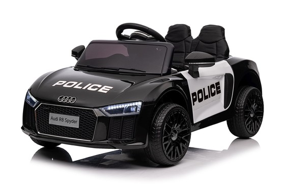 Audi R8 Policja na akumulator dla dzieci + Pilot + EVA + Wolny Start + MP3 LED