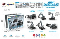 Zestaw Maszyn Budowlanych do Składania 6w1 dla dzieci 8+ Hydrauliczne zasilanie + Części konstrukcyjne 223el.