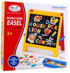 Dwustronna Tablica edukacyjna 4w1 dla dzieci 3+ Plansza kredowa + Magnetyczna + Klipsy do papieru + Akcesoria