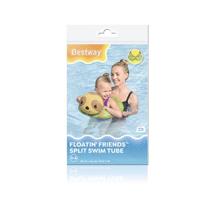 Dmuchane Kółko do pływania Leniwiec dla dzieci 3-6 lat BESTWAY 50x46cm + Otwarty pierścień