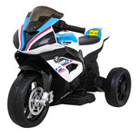 Motor BMW HP4 na akumulator dla dzieci Biały + 3 Koła + LED + MP3 USB + Ekoskóra