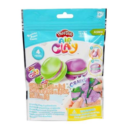 PLAY-DOH Air Clay Cupcake Donut Macaroon, zabawka kreatywna (CZERWONA)