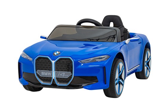 Autko BMW i4 na akumulator dla dzieci Niebieski + Wolny Start + EVA + Ekoskóra + Audio LED + Pilot