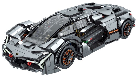 Zestaw Klocków Autko Sportowe Szare 1512el.