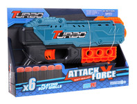 Pistolet TURBO dla dzieci 8+ Niebieski + 6 bezpiecznych Pocisków