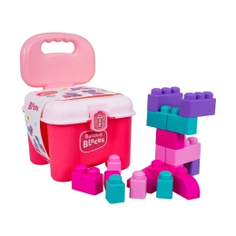 Zestaw Miękkich Klocków + Krzesełko Schowek Różowy