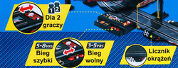 6-metrowy Tor wyścigowy dla dzieci 3-8 lat + Świetlne pętle 360 + 2 autka + Licznik okrążeń