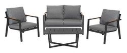 Meble Ogrodowe Aluminiowe Sofa + Dwa Fotele + Stolik