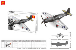 Zestaw Klocków Samolot Wojskowy 256el.