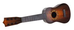 Gitara Klasyczna dla dzieci 3+ Ciemny Brąz Zabawkowy Instrument + 6 Metalowych Strun