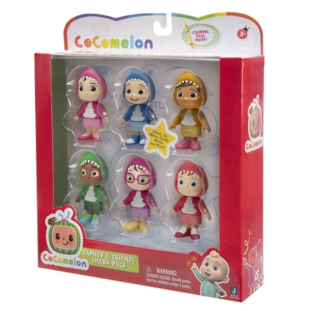 COCOMELON Rodzina i przyjaciele w bluzach z rekinkami 6 wzorów, figurka