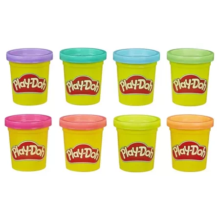 PLAY-DOH Tuba 8Pak ASST, zabawka kreatywna (NEON)