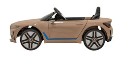Autko BMW i4 na akumulator dla dzieci Złoty + Wolny Start + EVA + Ekoskóra + Audio LED + Pilot