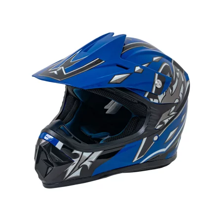 Kask Motocyklowy Enduro Niebieski M