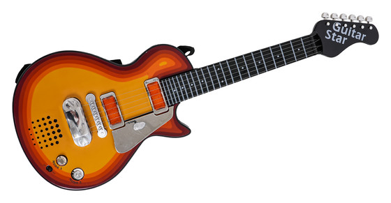 Elektryczna Gitara dla dzieci 3+ czerwony + Słuchawki z mikrofonem + Dźwięki Światła