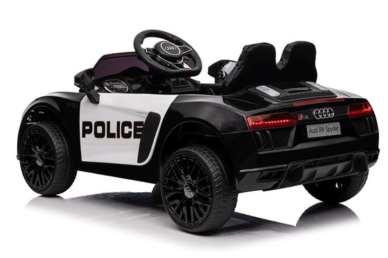 Audi R8 Policja na akumulator dla dzieci + Pilot + EVA + Wolny Start + MP3 LED