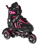 Zestaw 4w1 Rolki Wrotki Łyżwy dla dzieci Rozmiar 39-43 Różowy