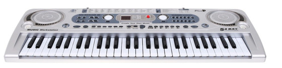 Srebrny Keyboard dla dzieci 5+ Mikrofon + Nagrywanie USB - model nr 824