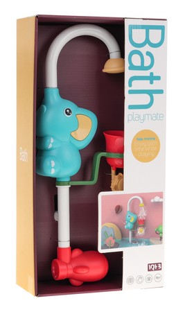 Prysznic Słonik Zabawka do kąpieli dla dzieci 18m+ Kubek z dziurkami + Obrotowe kółko + Obrotowy kran