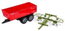Traktor do przewracania siana z wywrotką dla dzieci 3+ Ruchome elementy + Napęd friction
