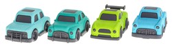 Laweta + 4 Autka BIOplastik dla dzieci 18m+ Żółty + Dźwięki Światła + Ruchome elementy + Ekologiczny materiał