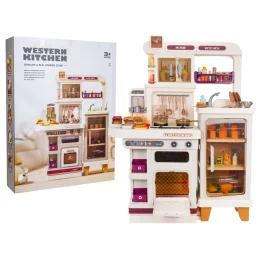 MEGA Kuchnia z Funkcją Świateł, Dźwięku i Pary + Akcesoria Beżowa