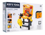 Zestaw majsterkowicza 3w1 dla dzieci 3+ Warsztat 100 el. Walizka + Stolik + Strój budowlańca