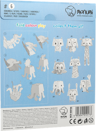 "Ośmiornica" kolorowanka-składanka 3D dla dzieci
