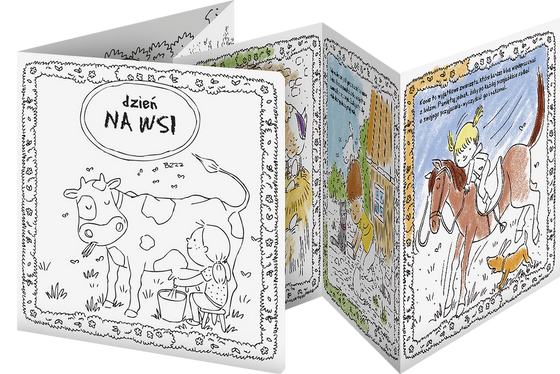 Kolorowanka-harmonijka "Dzień na wsi" książeczka dla dzieci