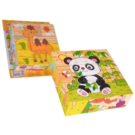 Klocki Drewniane Dla Najmłodszych Edycja Egzotyczne Zwierzątka