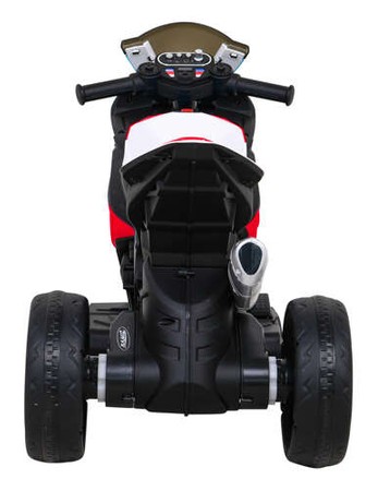 Motor BMW HP4 na akumulator dla dzieci Czerwony + 3 Koła + LED + MP3 USB + Ekoskóra