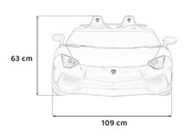 Lamborghini Aventador SV na akumulator dla 2 dzieci Szary + Silnik bezszczotkowy + Pompowane koła + Audio LED