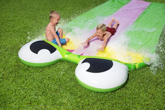 Potrójny Ślizg Wodny Żabka dla dzieci 3+ Tor 488cm BESTWAY + Łatka naprawcza