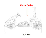 Gokart Fast 3 Drift na akumulator dla dzieci Czerwony + Funkcja driftu + Silniki 2x150W + Radio LED + Pasy