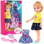 Duża Lalka do stylizacji dla dzieci 3+ blondynka + 2 Stroje + Grzebyk + Lusterko