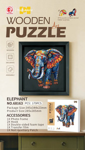 Zestaw Drewnianych Puzzli 179el. Słoń