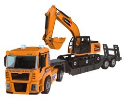 Pojazdy budowlane do skręcania dla dzieci 3+ Ciężarówka + koparka + wiertarko-wkrętarka 185 el.