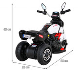 Motorek Fast Tourist na akumulator dla dzieci Biały + Audio + Światła + Ekoskóra