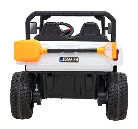 Auto Pick-Up Speed 900 dla dzieci Biały + Napęd 4x4 + Ruchomy kiper + Bagażnik + Pilot + Łopatka + Audio LED
