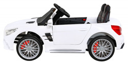 Mercedes Benz AMG SL65 S elektryczny dla dzieci Biały + Pilot + Audio LED + Ekoskóra + EVA + Wolny Start