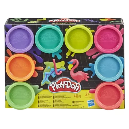 PLAY-DOH Tuba 8Pak ASST, zabawka kreatywna (NEON)